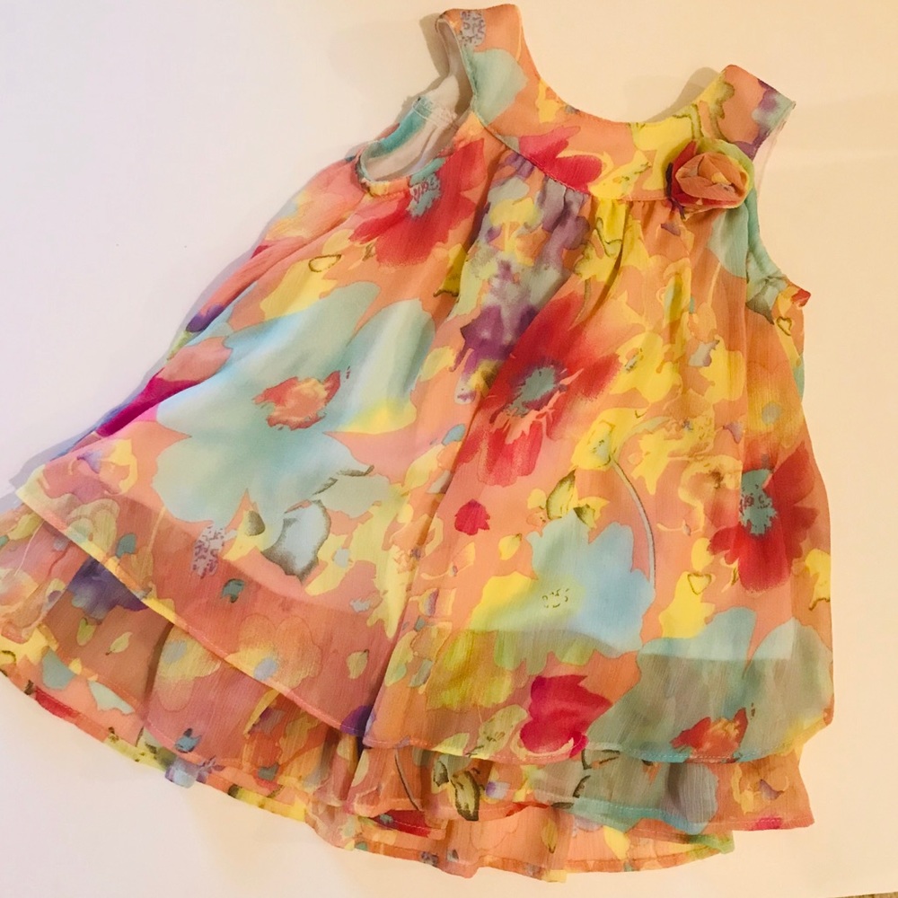 Floral tiered dress, toddler girl sz 12-18 months